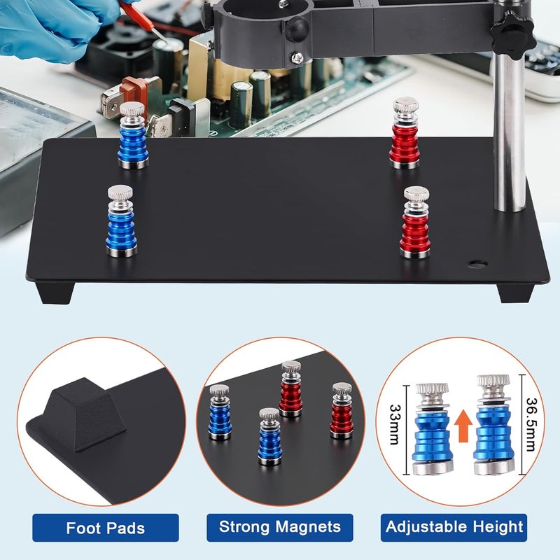 Consfly Hot Air Gun Holder w/4 Flexible Magnetic Columns, Air Heat Hand-Piece Gun Clamp for PCB Circuit Board Rework Soldering - Image 5